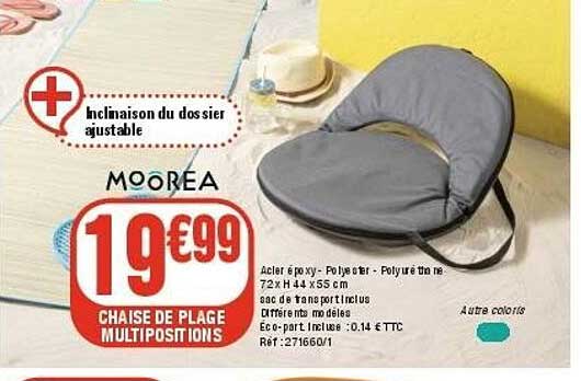 CHAISE DE PLAGE MULTIPOSITIONS