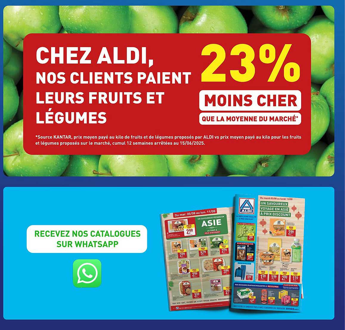 CHEZ ALDI, NOS CLIENTS PAIENT LEURS FRUITS ET LÉGUMES 23% MOINS CHER QUE LA MOYENNE DU MARCHÉ