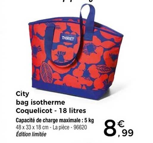City bag isotherme Coquelicot - 18 litres