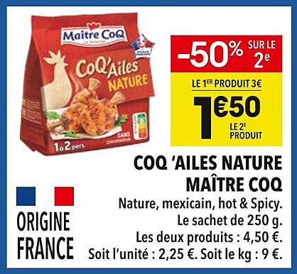 COQ 'AILLES NATURE MAÎTRE COQ