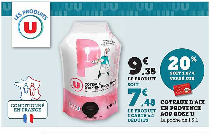 Coteaux d'Aix en Provence AOP Rosé U - La poche de 1,5 L