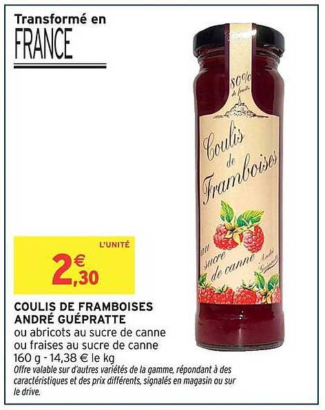 COULIS DE FRAMBOISES ANDRÉ GUÉPRATTE
