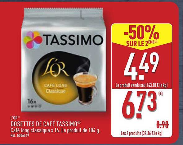 DOSSETTES DE CAFÉ TASSIMO®