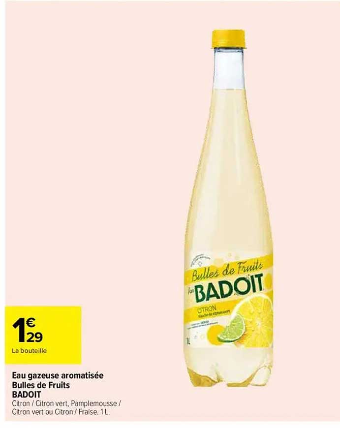 Eau gazeuse aromatisée Bulles de Fruits BADDOIT