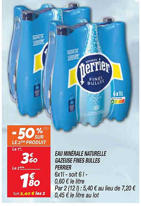 EAU MINÉRALE NATURELLE GAZEUSE FINES BULLES PERRIER