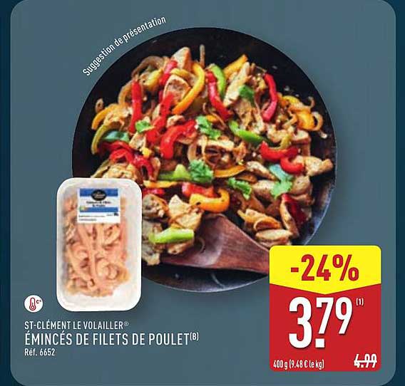 ÉMINCÉS DE FILETS DE POULET