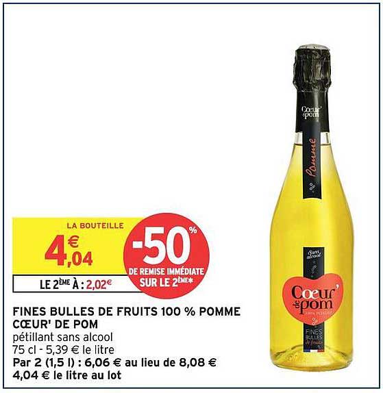 FINES BULLES DE FRUITS 100 % POMME CŒUR' DE POM