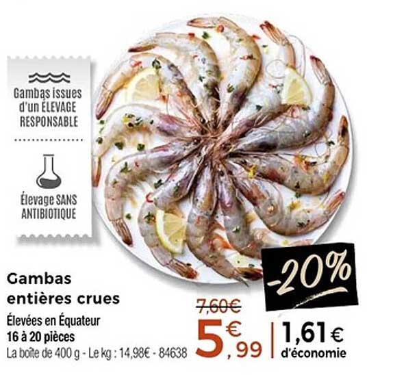 Gambas entières crues