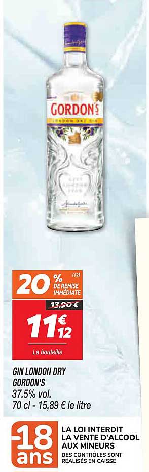 GIN LONDON DRY GORDON'S