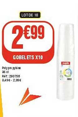 Gobelets x10