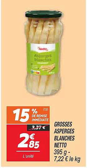 GROSSES ASPERGES BLANCHES NETTO