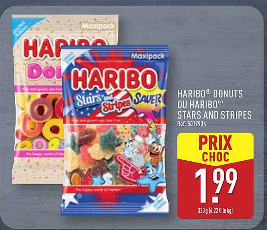 HARIBO® DONUTS OU HARIBO® STARS AND STRIPES