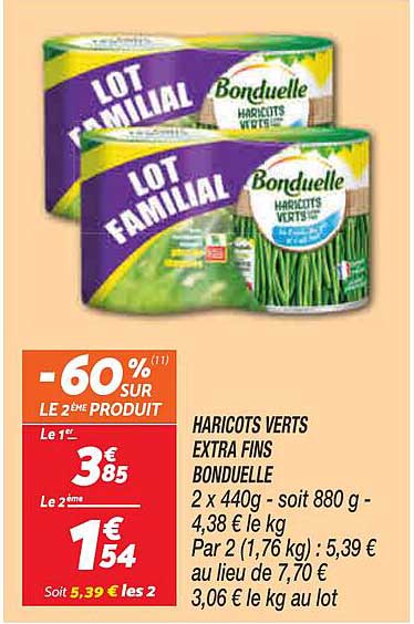 HARICOTS VERTS EXTRA FINS BONDUELLE