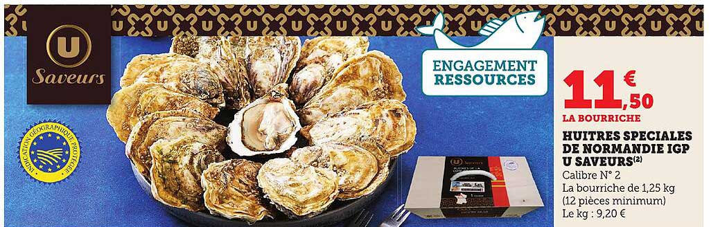 HUITRES SPECIALES DE NORMANDIE IGP U SAVEURS