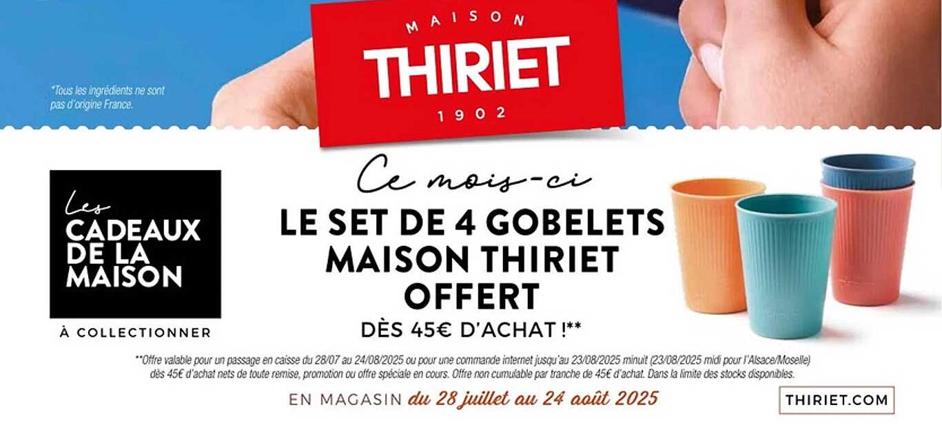 LE SET DE 4 GOBELETS MAISON THIRIET OFFERT