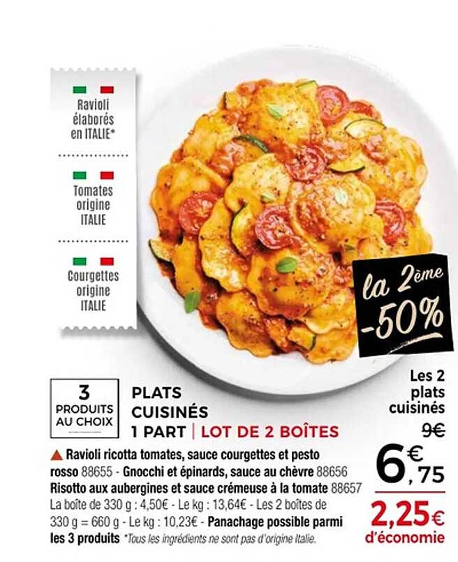 Les 2 plats cuisinés