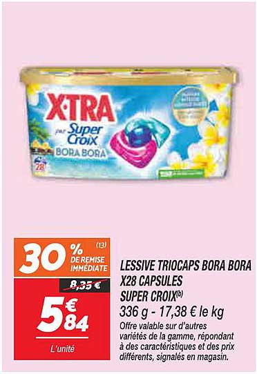 LESSIVE TRIOCAPS BORA BORA X28 CAPSULES SUPER CROIX