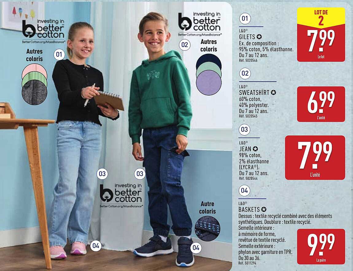 Lot de 2 gilets à 7,99 €