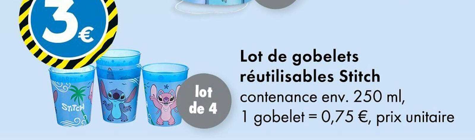 Lot de gobelets réutilisables Stitch