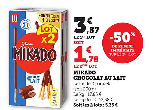 MIKADO CHOCOLAT AU LAIT