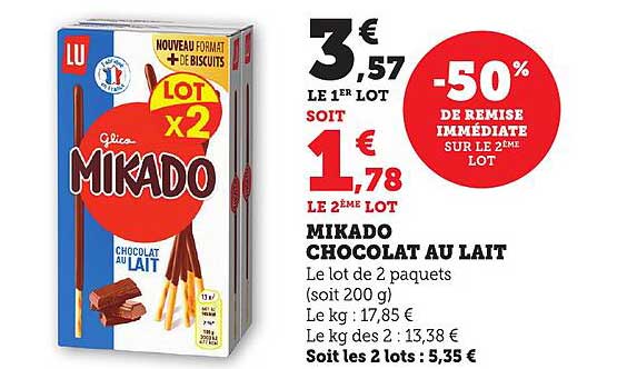MIKADO CHOCOLAT AU LAIT