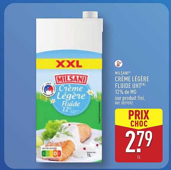MILSANİ® CRÈME LÉGÈRE FLUIDE UHT 12% de MG