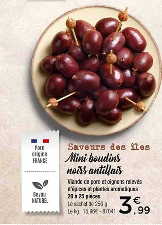 Mini boudins noirs antillais