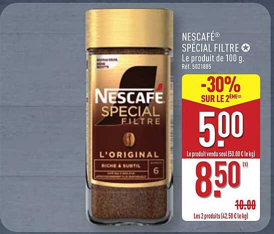 NESCAFÉ® SPÉCIAL FILTRE -30% SUR LE 2EME