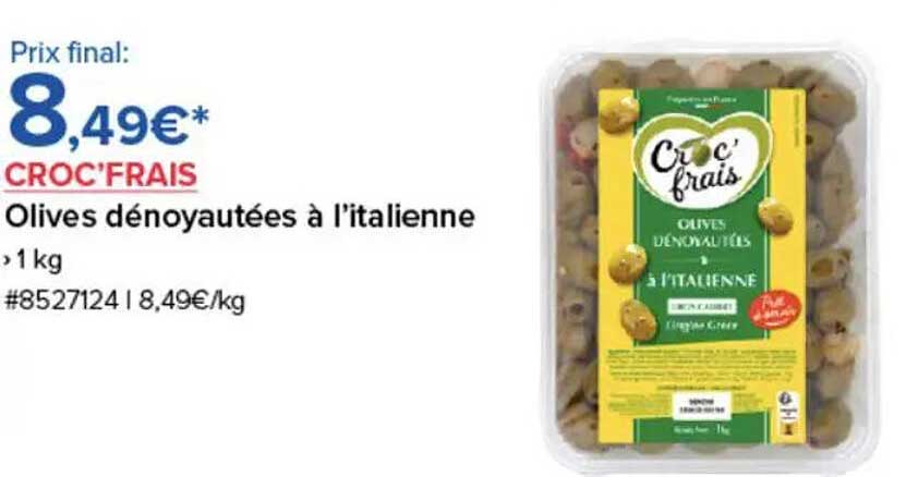 Olives dénoyautées à l’italienne