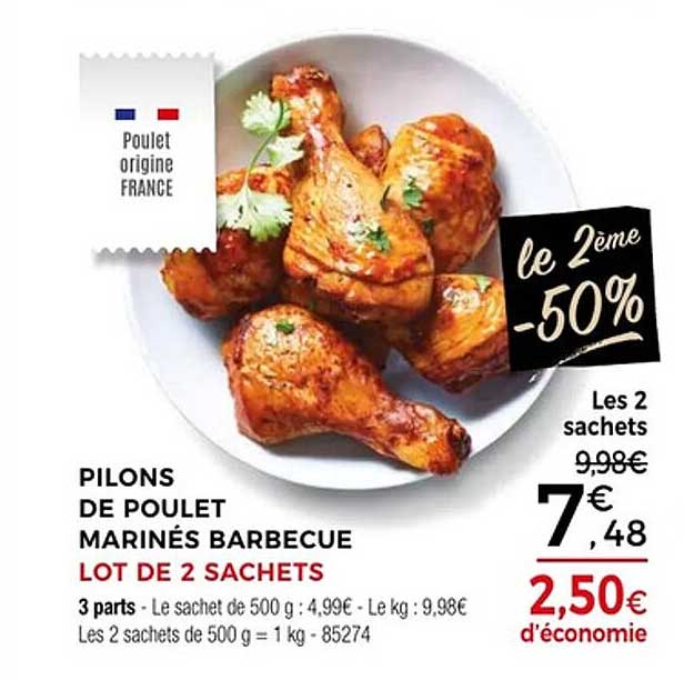 PILONS DE POULET MARINÉS BARBECUE