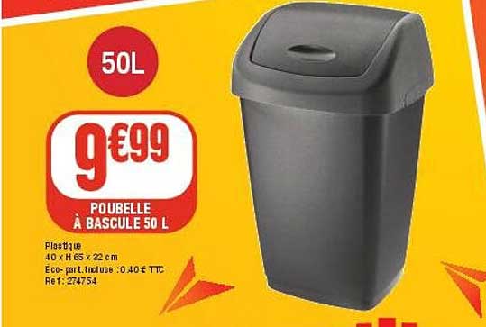 POUBELLE À BASCULE 50 L