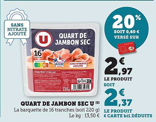 QUART DE JAMBON SEC U