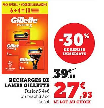 RECHARGES DE LAMES GILLETTE