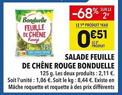 SALADE FEUILLE DE CHÊNE ROUGE BONDUELLE