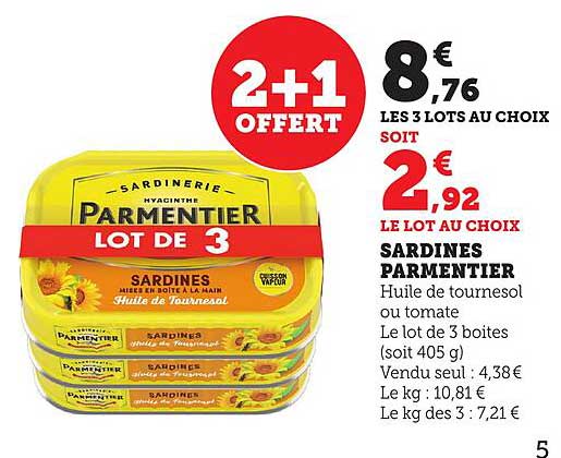 SARDINES PARMENTIER Lot de 3