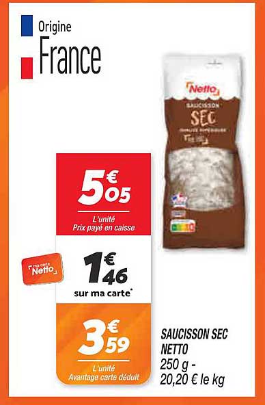 SAUCISSON SEC NETTO