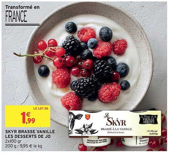 SKYR BRASSÉ VANILLE LES DESSERTS DE JO