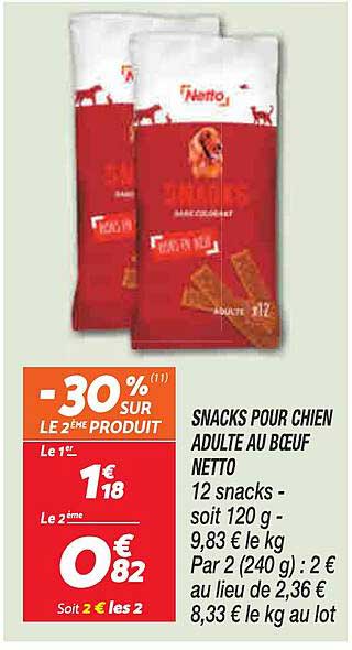 SNACKS POUR CHIEN ADULTE AU BŒUF NETTO