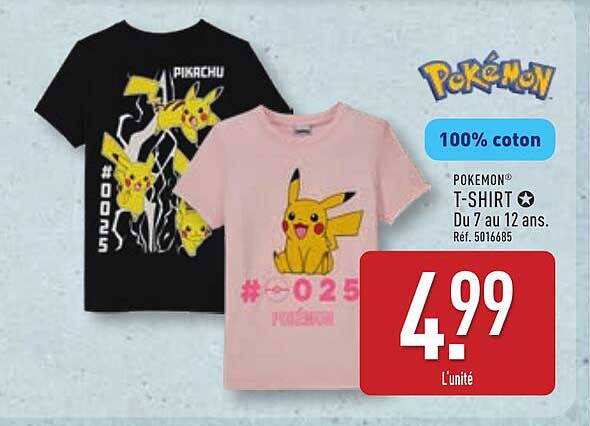 T-SHIRT POKEMON 100% COTON