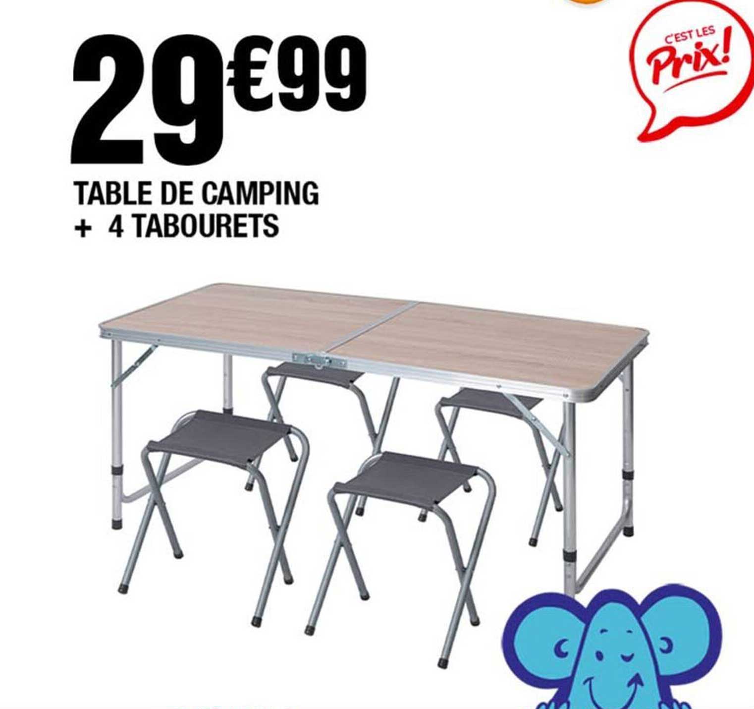 TABLE DE CAMPING + 4 TABOURETS