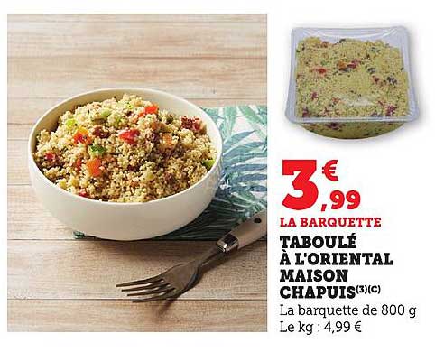 TABOULÉ À L'ORIENTAL MAISON CHAPUIS