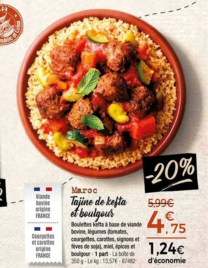 Tajine de kefta et boulgour