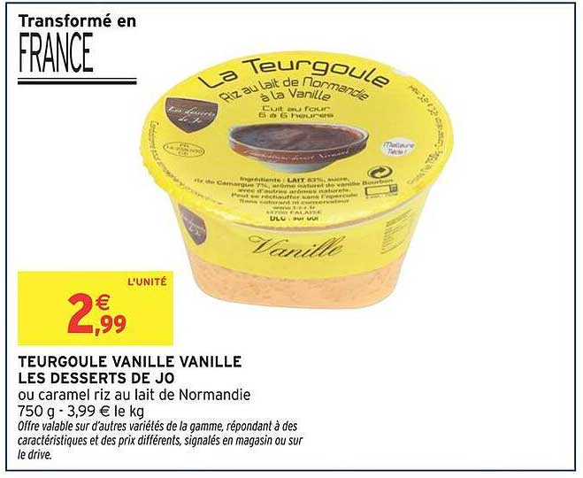 TEURGOULE VANILLE VANILLE LES DESSERTS DE JO