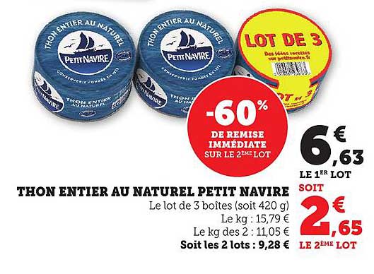 THON ENTIER AU NATUREL PETIT NAVIRE