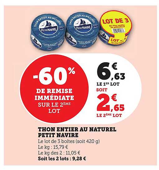 THON ENTIER AU NATUREL PETIT NAVIRE