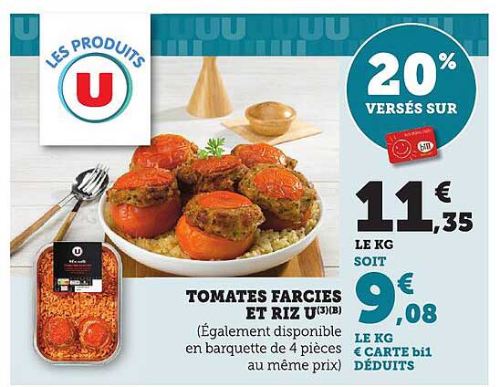 TOMATES FARCIES ET RIZ U (3 pièces)