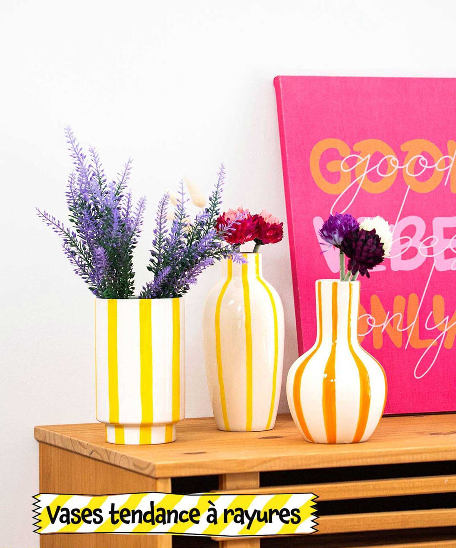 Vases tendance à rayures
