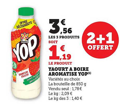 Yaourt à boire aromatisé YOP