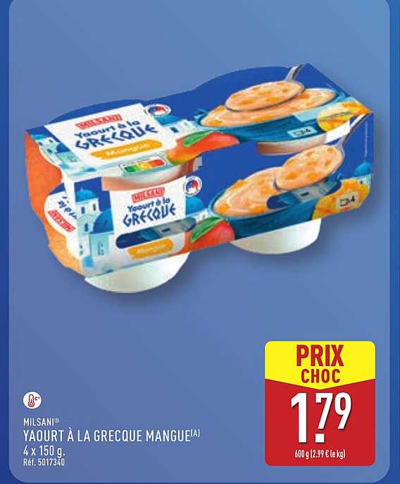Yaourt à la Grecque Mangue 4 x 150 g