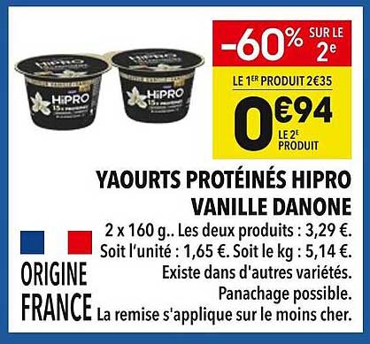 YAOURTS PROTÉINÉS HIPRO VANILLE DANONE